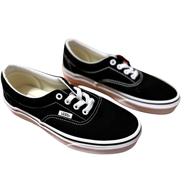 Vans Era Unisex Sneakers Black White Low Top Canvas Shoes Size 5 Women  NWT - Picture 9 of 14